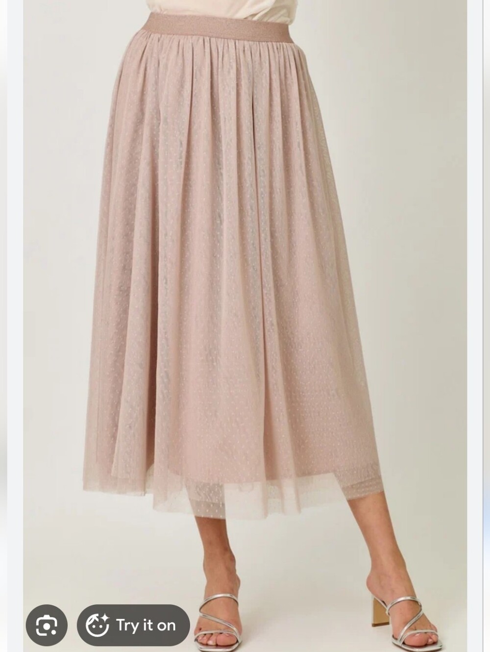 Womens H&M Light Pink Polka Dot Tulle Skirt